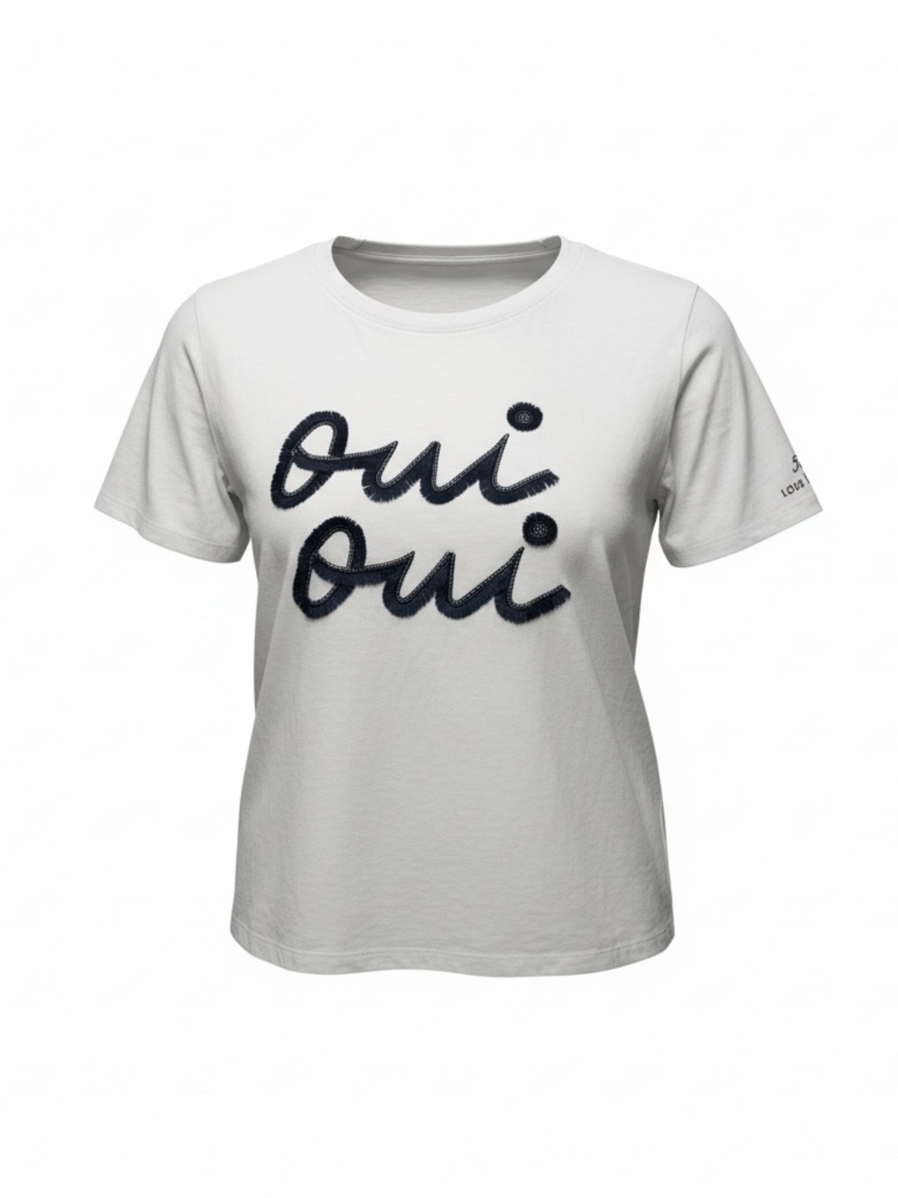 White 'Oui Oui' Short Sleeve Graphic Tee by
